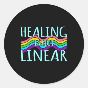Healing Is Not Linear Mental Health Awareness Grap Classic Round Sticker