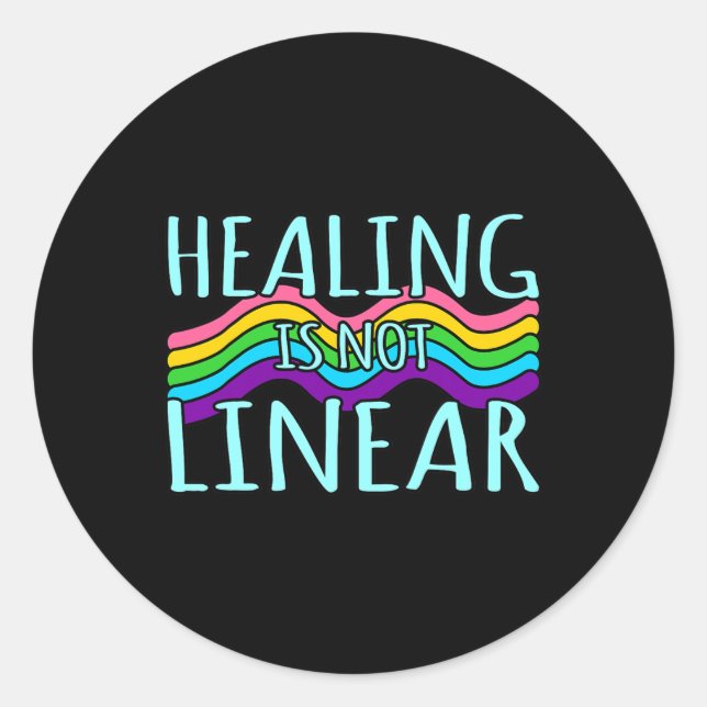 Healing Is Not Linear Mental Health Awareness Grap Classic Round Sticker (Front)