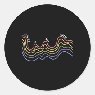 Healing Is Not Linear Mental Health Awareness Rain Classic Round Sticker