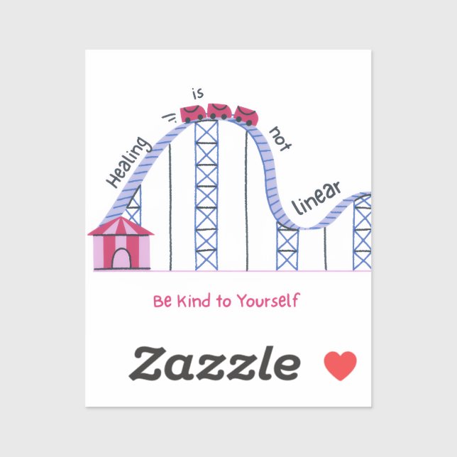 'Healing Isn't Linear' Be Kind to Yourself Sticker (Sheet)