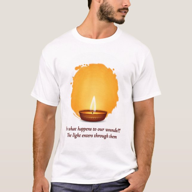 Healing Light Candle T‑Shirt | Inspirational Quote T-Shirt (Front)