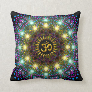Healing Light Mandala Om Symbol Pillow