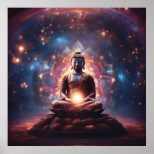 Healing lights Meditating Buddha