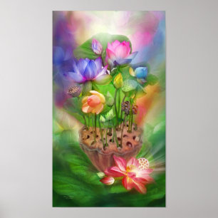 Healing Lotus Chakras Fine Art Poster/Print Poster