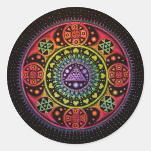 Healing Mandala Classic Round Sticker