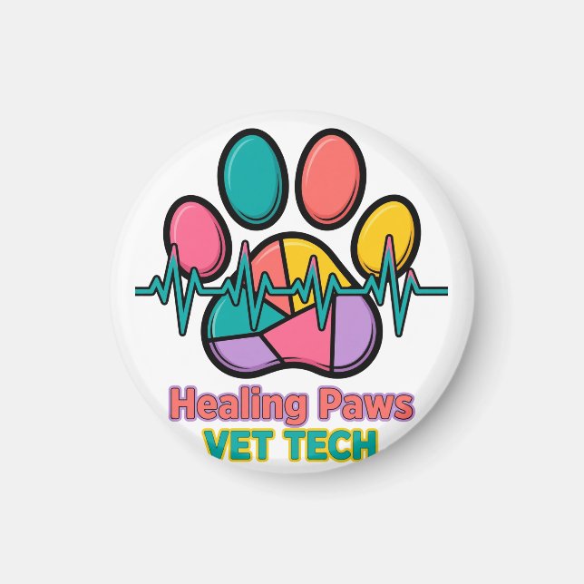 Healing Paws Vet Tech Magnet (Front)