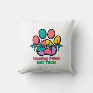 Healing Paws Vet Tech Throw Pillow