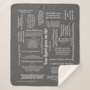 Healing Scriptures Blanket - Charcoal