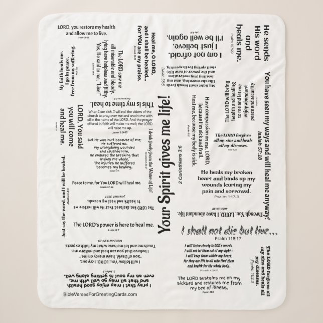 Healing Scriptures Blanket (CUSTOMIZABLE) (Front)