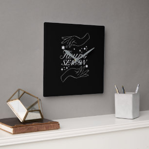 Healing Season Minimalist Black Wall Clock