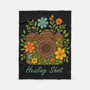 Healing Shot Camera In Flowers Photography Mental Fleece Blanket