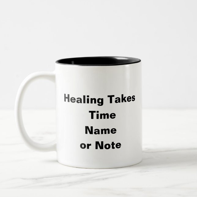 Healing Takes Time – Personalized Recovery Mug (Left)