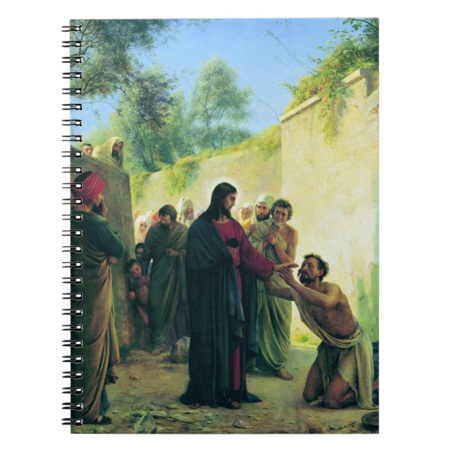 Healing the Blind Man by Carl Bloch Notebook (Front)