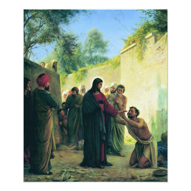 Healing the Blind Man by Carl Bloch Photo Print (Front)