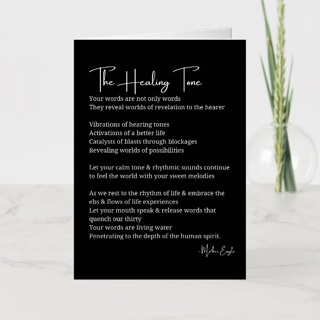 Healing Tone Sound poem  Foil Greeting Card (Front)