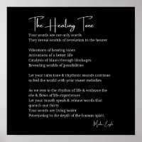 Healing Tone Sound poem poster wall art decor