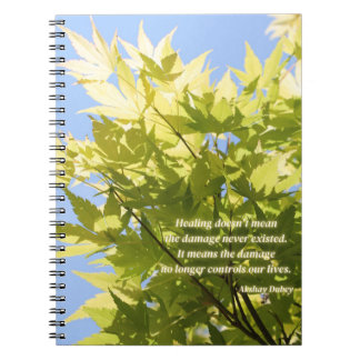 healing tree, inspirational quote - notebook