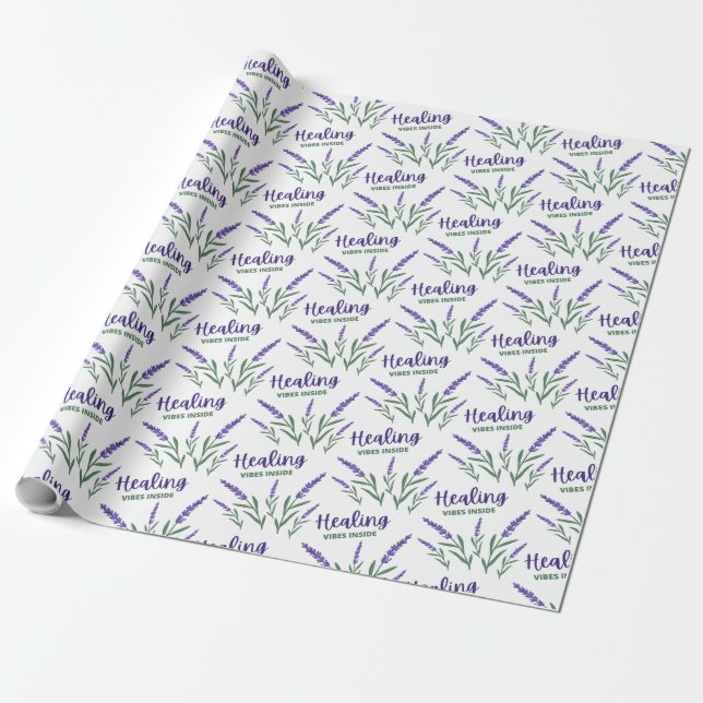 Healing Vibes Inside Lavender Wrapping Paper (Unrolled)