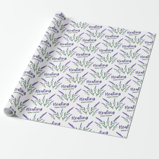 Healing Vibes Inside Lavender Wrapping Wrapping Paper (Unrolled)