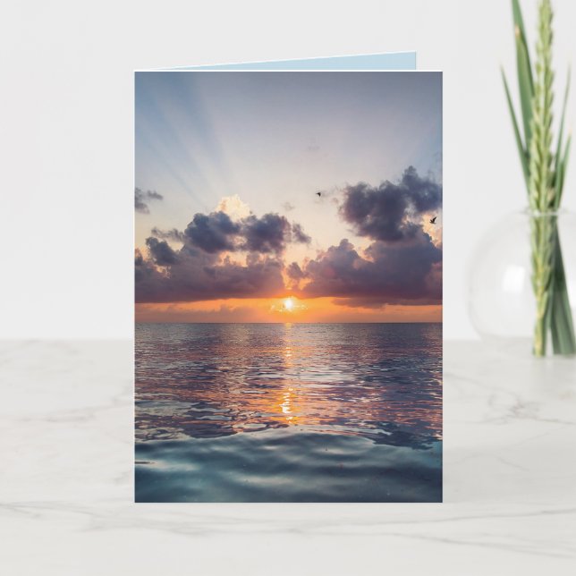 HEALING VIBES ocean beach get well greeting card (Front)