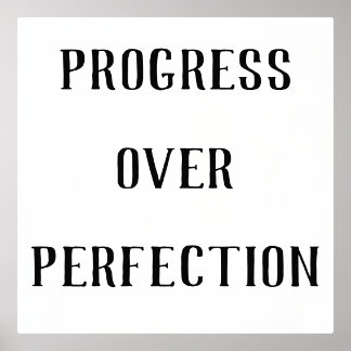 Healing Wall Art – Progress Over Perfection quote 