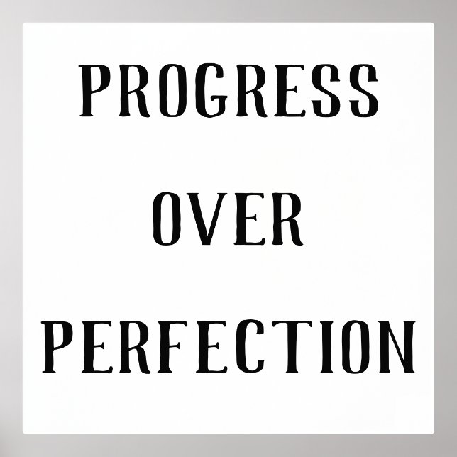 Healing Wall Art – Progress Over Perfection quote  (Front)