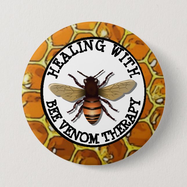 Healing with Bee Venom Therapy Button (Front)