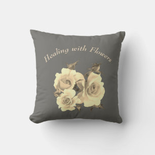 Healing with Flowers Roses design Throw Pillow