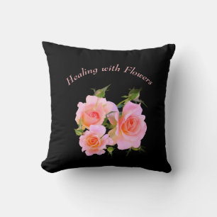 Healing with Flowers Roses design Throw Pillow