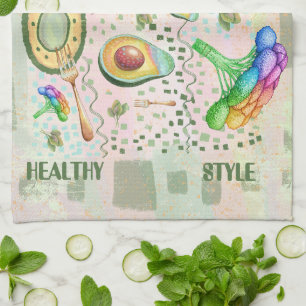 Healsy  food art kitchen towel