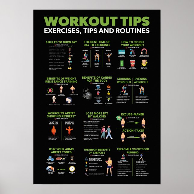 Health and Fitness Infographic - Diet and Exercise Poster (Front)