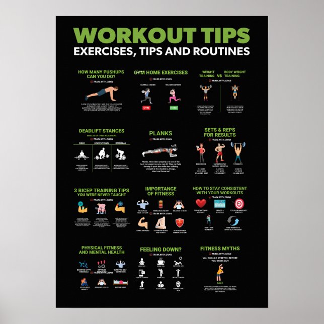 Health and Fitness Infographic - Diet and Exercise Poster (Front)