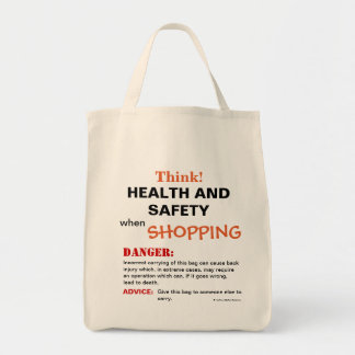 Health and Safety Funny Sign Gift Idea Tote Bag