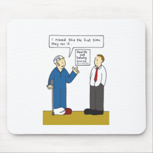 Health and Safety Humor Cartoon Mouse Pad