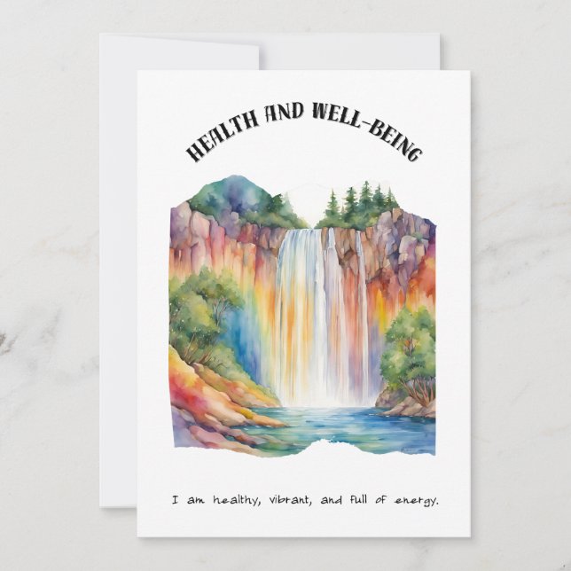 Health and Well-Being Positive Affirmation Card (Front)