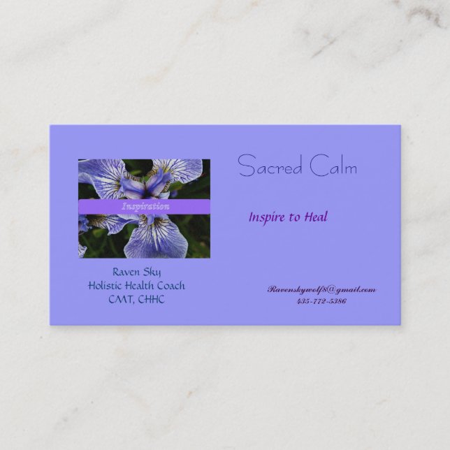 Health and wellness business card (Front)