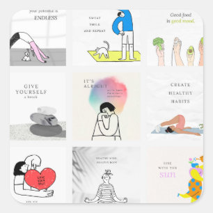 Health and wellness  square sticker