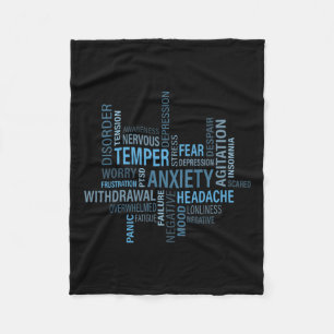 Health Awareness Anxiety Depression Disorder Fleece Blanket