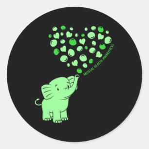 Health Awareness Elephant Hearts Supporter Graphic Classic Round Sticker