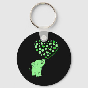 Health Awareness Elephant Hearts Supporter Graphic Keychain