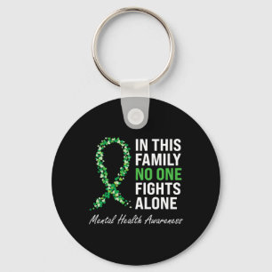 Health Awareness Green Ribbon 3 Keychain