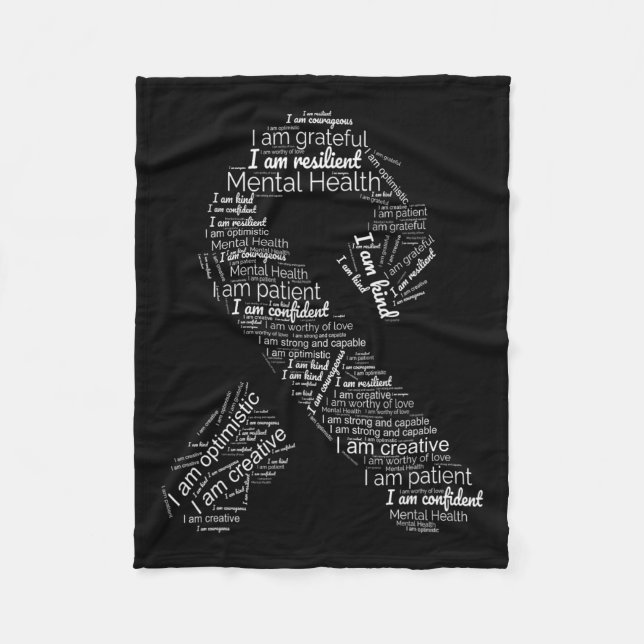 Health Awareness Green Ribbon In May Support  Fleece Blanket (Front)