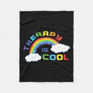 Health Awareness Month Therapy Is Cool Positive Qu Fleece Blanket