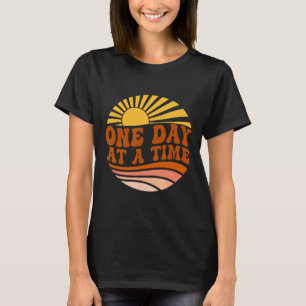 Health Awareness One Day At A Time Retro Sunshine  T-Shirt
