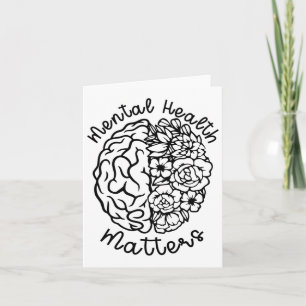 Health Awareness Problems Flowers Human Brain Illn Card