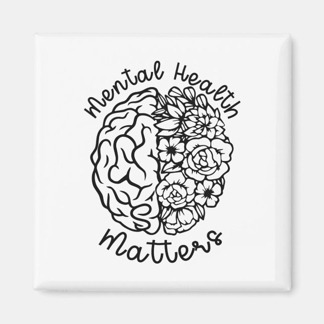 Health Awareness Problems Flowers Human Brain Illn Magnet (Front)