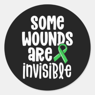 Health Awareness Some Wounds Are Invisible Classic Round Sticker