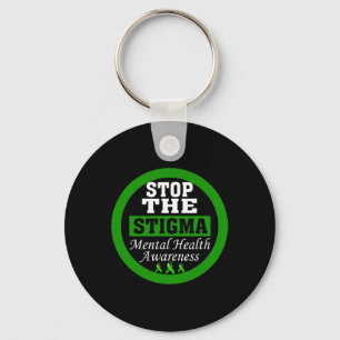 Health Awareness Stop The Stigma Green Ribbon Keychain