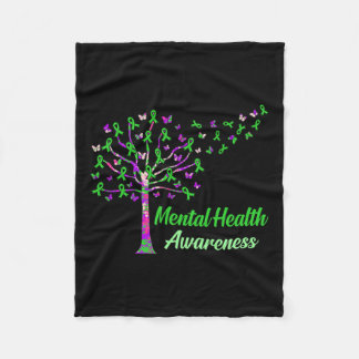Health Awareness Tree Ribbons Supporter Graphic  Fleece Blanket