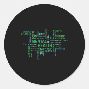 Health Awareness Word Spread  Classic Round Sticker